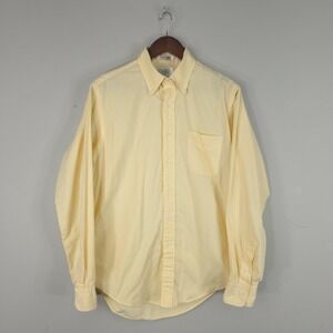 Vintage Gitman Bros Shirt Mens 15.5 Yellow Pinpoint Oxford Button Down USA